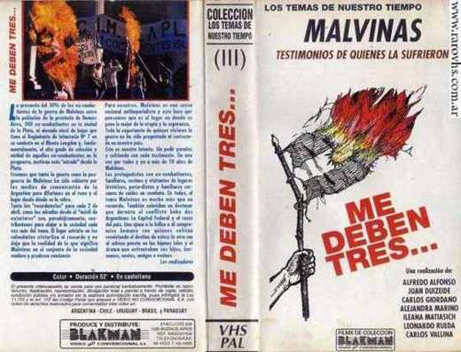 Carátula o foto de Me deben tres… Documental Guerra de Malvinas