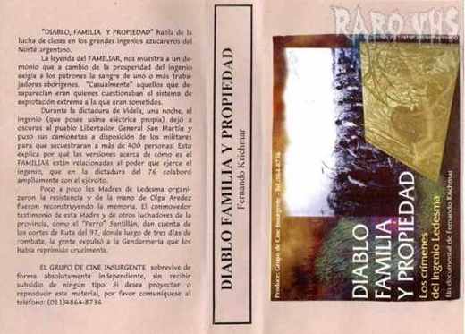 Carátula o foto de Diablo, Familia y Propiedad Dirección: Fernando Krichmar Guion: Fernando Krichmar Basada en: Una idea de Agustín Fernández Música: Melodías aborígenes recopilad
