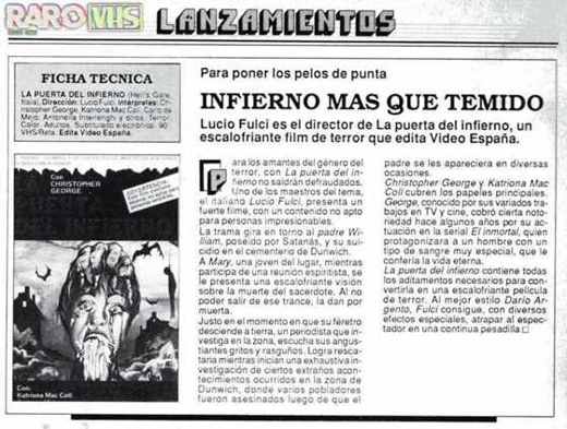 Carátula o foto de La Puerta del Infierno ( VideoEspaña ) / Pánico en la Ciudad de los Muertos Vivientes ( Video Laser ) / Las Puertas del Infierno ( Magic World Video Home) Títul