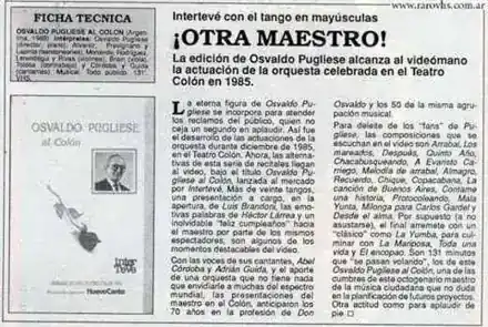 Osvaldo Pugliese al Colón (concierto de 1985)