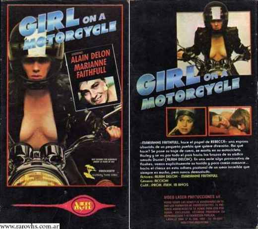 Carátula o foto de La chica de la moto (en los títulos) / Chica motociclista (etiqueta del VHS)