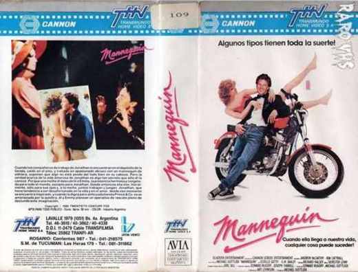 Carátula o foto de y del VHS argentino ( Transmundo Video Home S.A. /Cannon Video): Mannequin Cuando ella llega a nuestra vida, cualquier cosa puede suceder! Algunos tipos tienen 