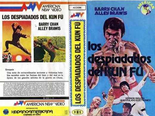 Carátula o foto de Los Despiadados de Kun (¿?) Fu Actores (según la carátula): Barry Chan y Alley Brawis (posiblemente nombre inventados) Texto de la